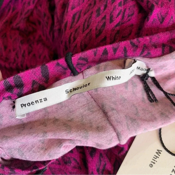 PROENZA SCHOULER WHITE LABEL Jersey Crewneck Shirt Magenta and Black Size S NWT - Picture 7 of 13